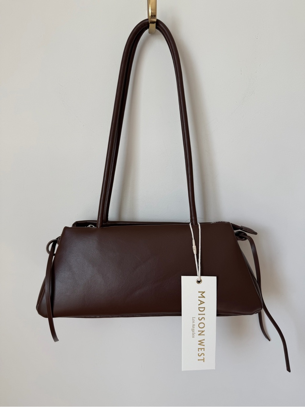 Dark Brown east west leather Shoulder Bag - Picture 7 of 7